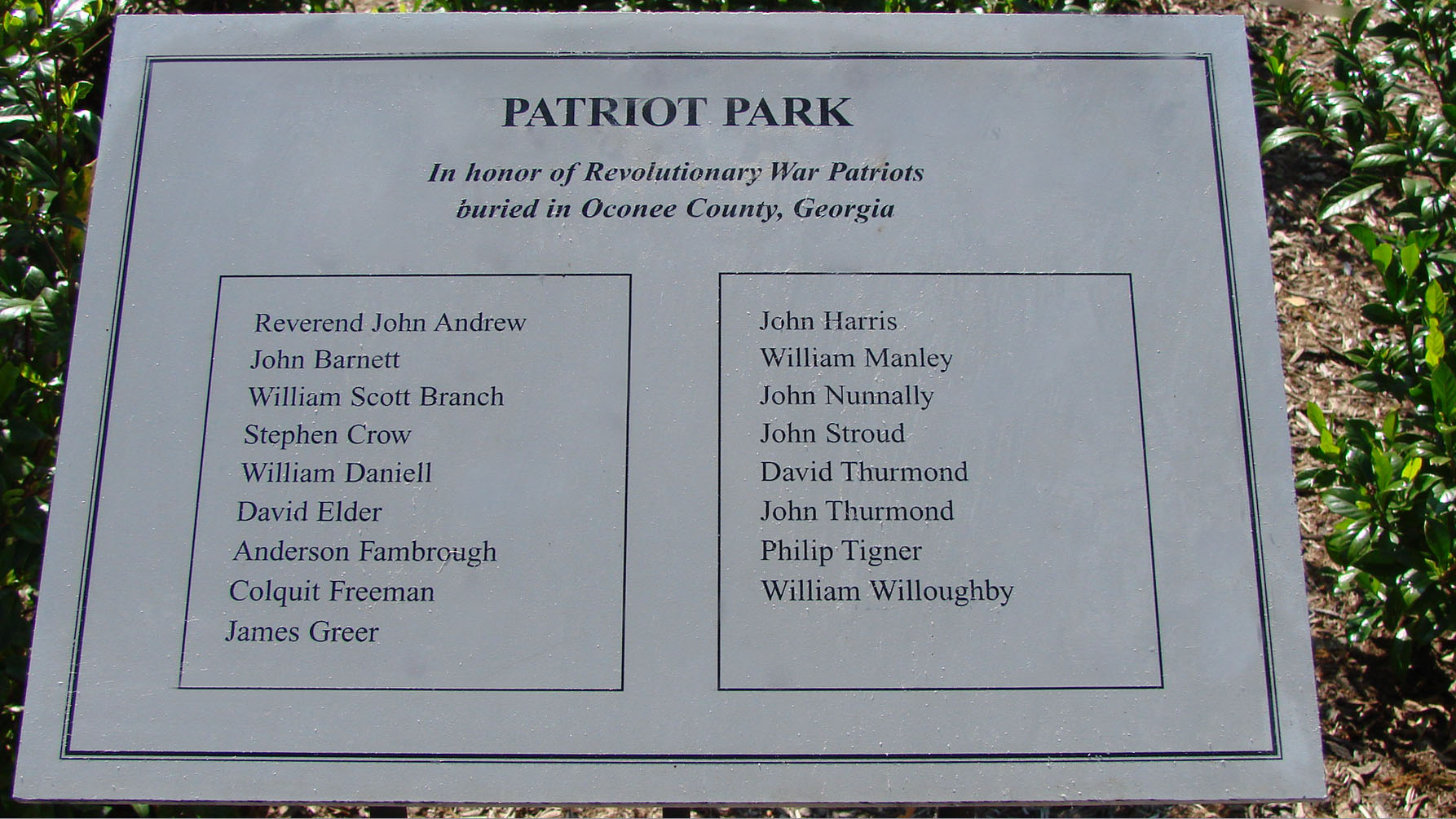 Patriot Park Sign